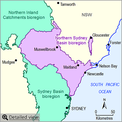  Thumbnail map of the Northern Sydney Basin bioregion. Click image to view detailed map.