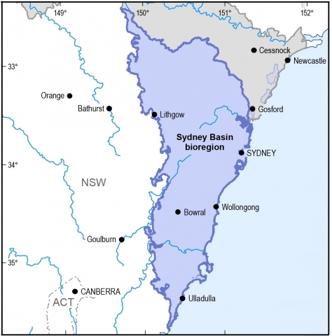 Map of the Sydney Basin bioregion