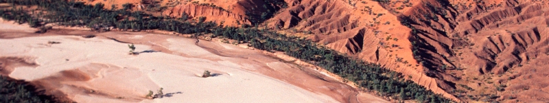 Photo showing an aerial view of the Finke River at Horseshoe Bend